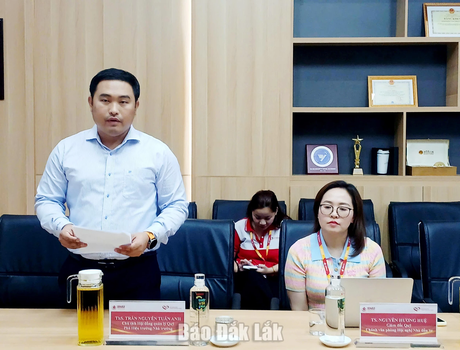 Th.S Trần Nguyễn Tuấn Anh, Phó Hiệu trưởng Trường Đại học Y Dược Buôn Ma Thuột phát biểu tại buôi ký kết.