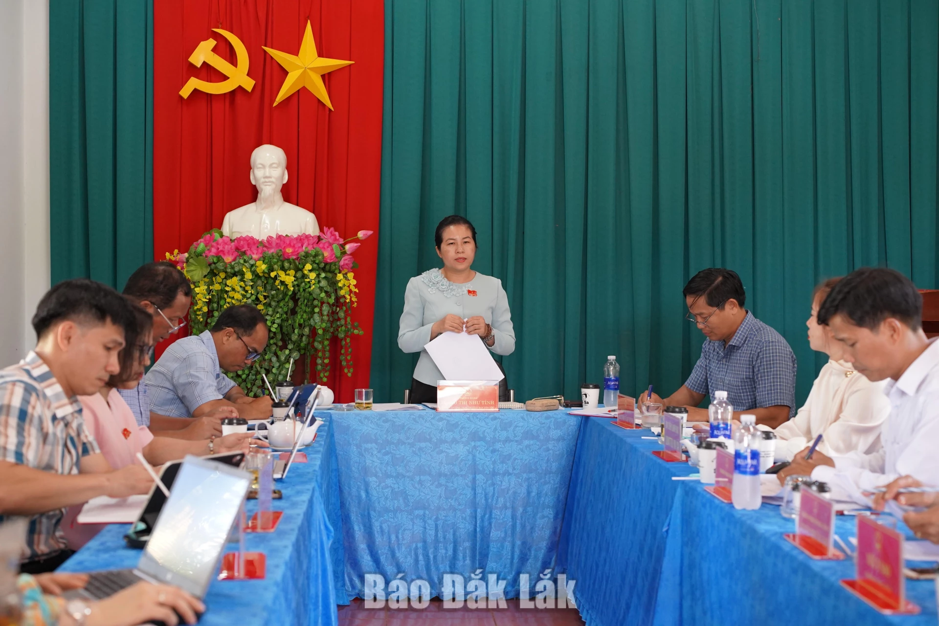 Trưởng Ban Dân tộc HĐND tỉnh, Trưởng đoàn giám sát Đỗ Thị Như Tình phát biểu kết luận buổi làm việc.