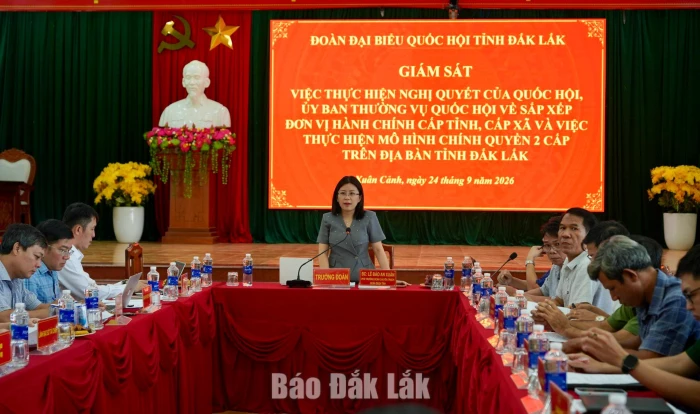 Đoàn ĐBQH tỉnh giám sát việc thực hiện mô hình chính quyền địa phương hai cấp tại xã Xuân Cảnh