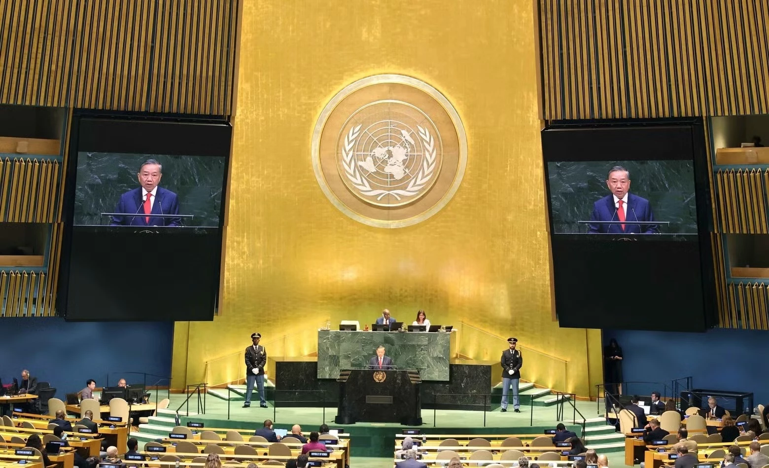 General Secretary of the Communist Party of Viet Nam Central Committee and President To Lam addresses the high-level general debate of the 81st session of the United Nations General Assembly (UNGA 81) at the UN headquarters in New York on September 22, 2026. (Photo: VNA)