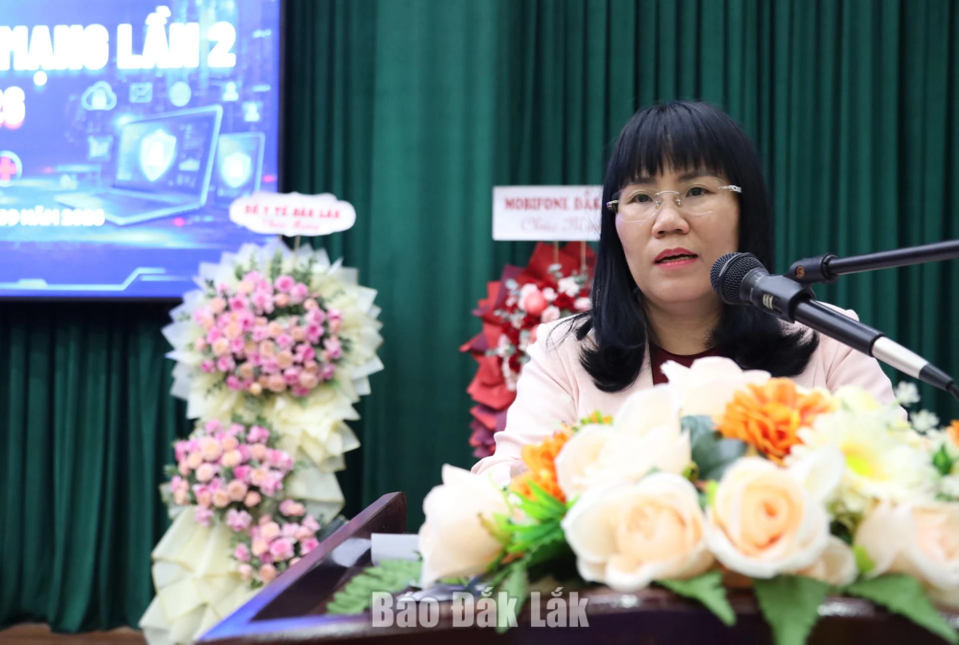 đồng chí Hồ Thị Nguyên Thảo Ủy viên Ban Thường vụ Tỉnh ủy, Phó Chủ tịch Thường trực UBND tỉnh phát biểu tại lễ bế mạc.