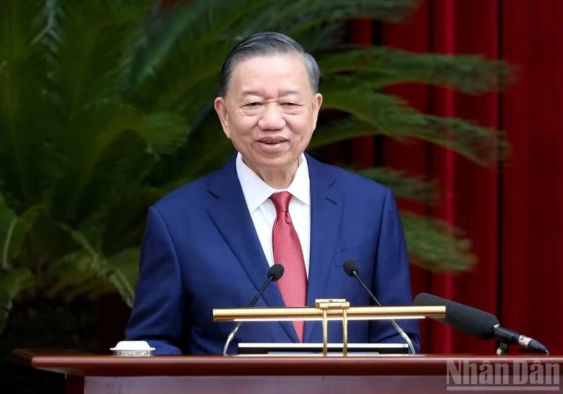 General Secretary of the Party Central Committee and President To Lam delivers the closing remarks at the fourth meeting of the 14th Communist Party of Viet Nam Central Committee on October 8, 2026. (Photo: nhandan.vn)