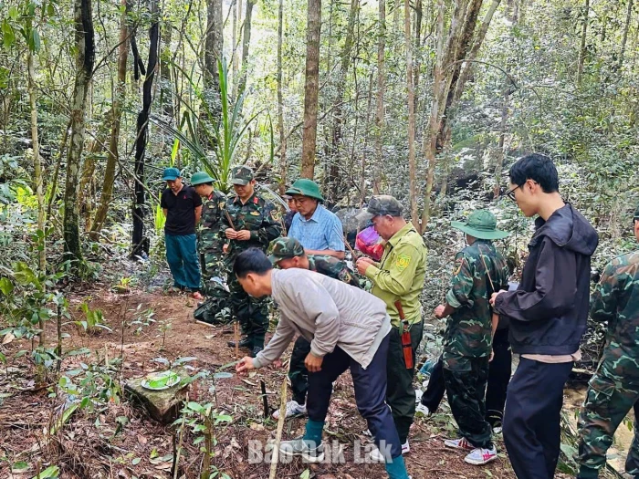 Các lực lượng khảo sát, tìm kiếm các phần mộ.