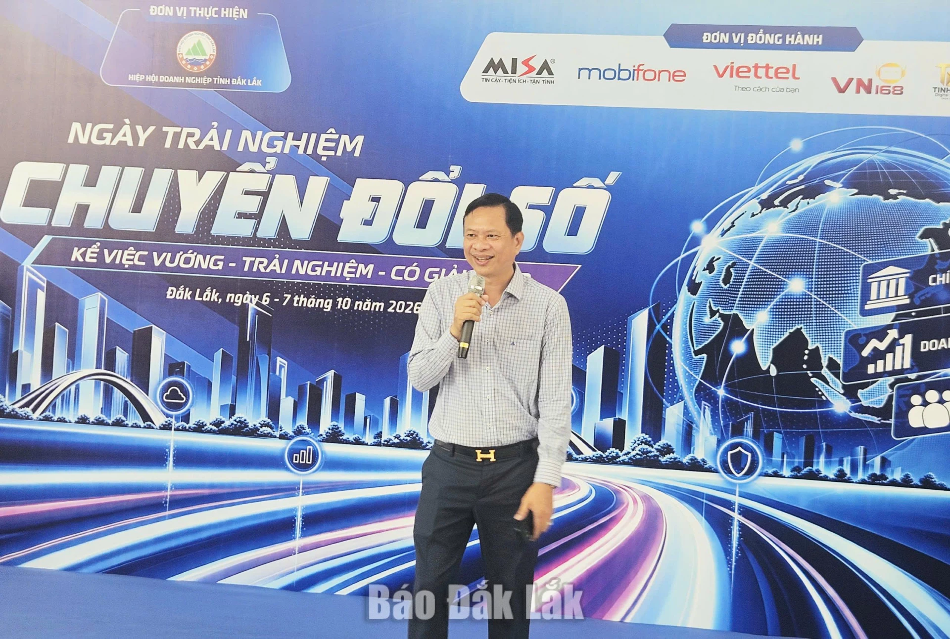 Phát biểu tại chương trình, Chủ tịch Hiệp hội Doanh nghiệp tỉnh Đắk Lắk Phạm Đông Thanh 