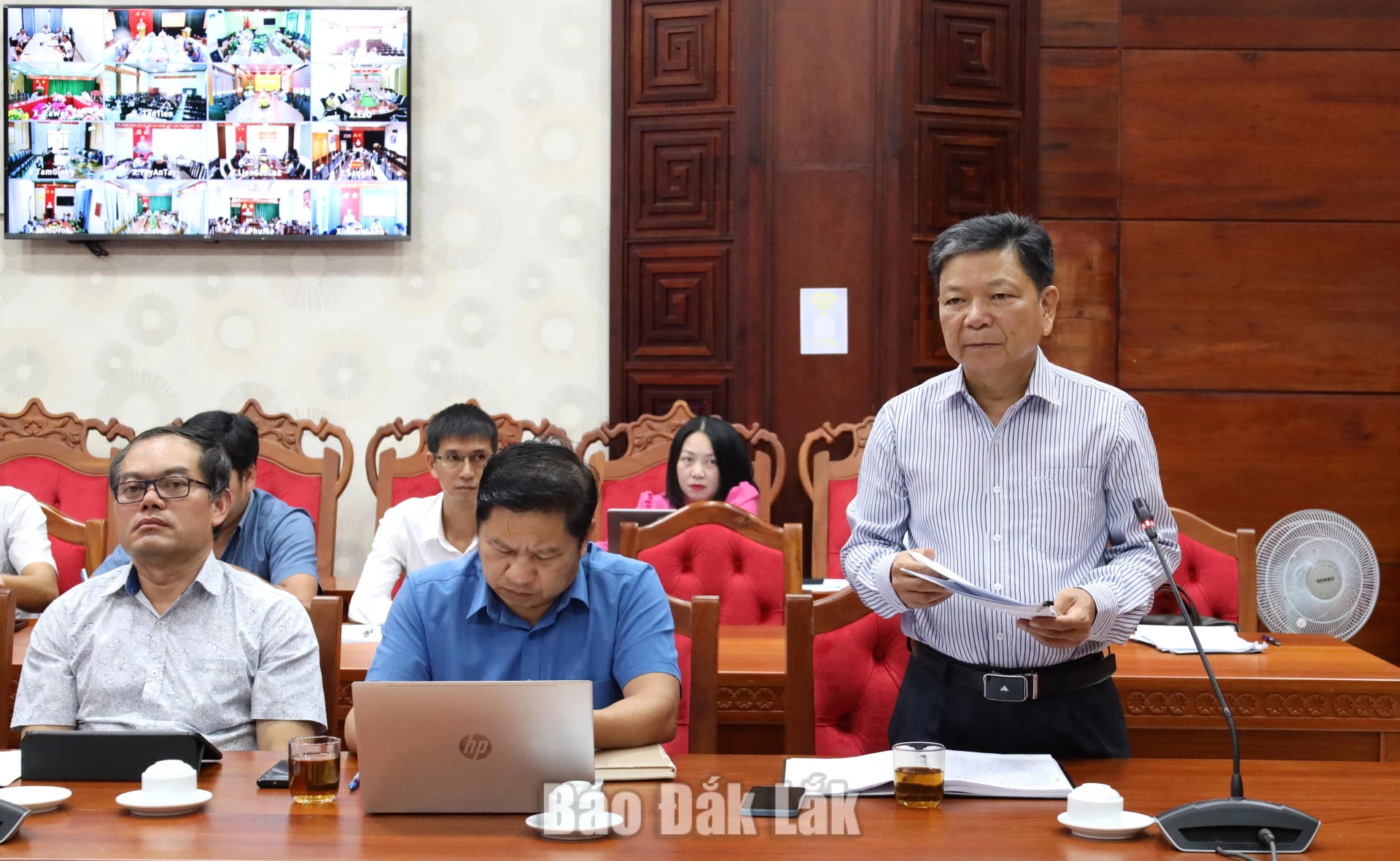 Lãnh đạo Sở Tài chính tham luận tại hội nghị.