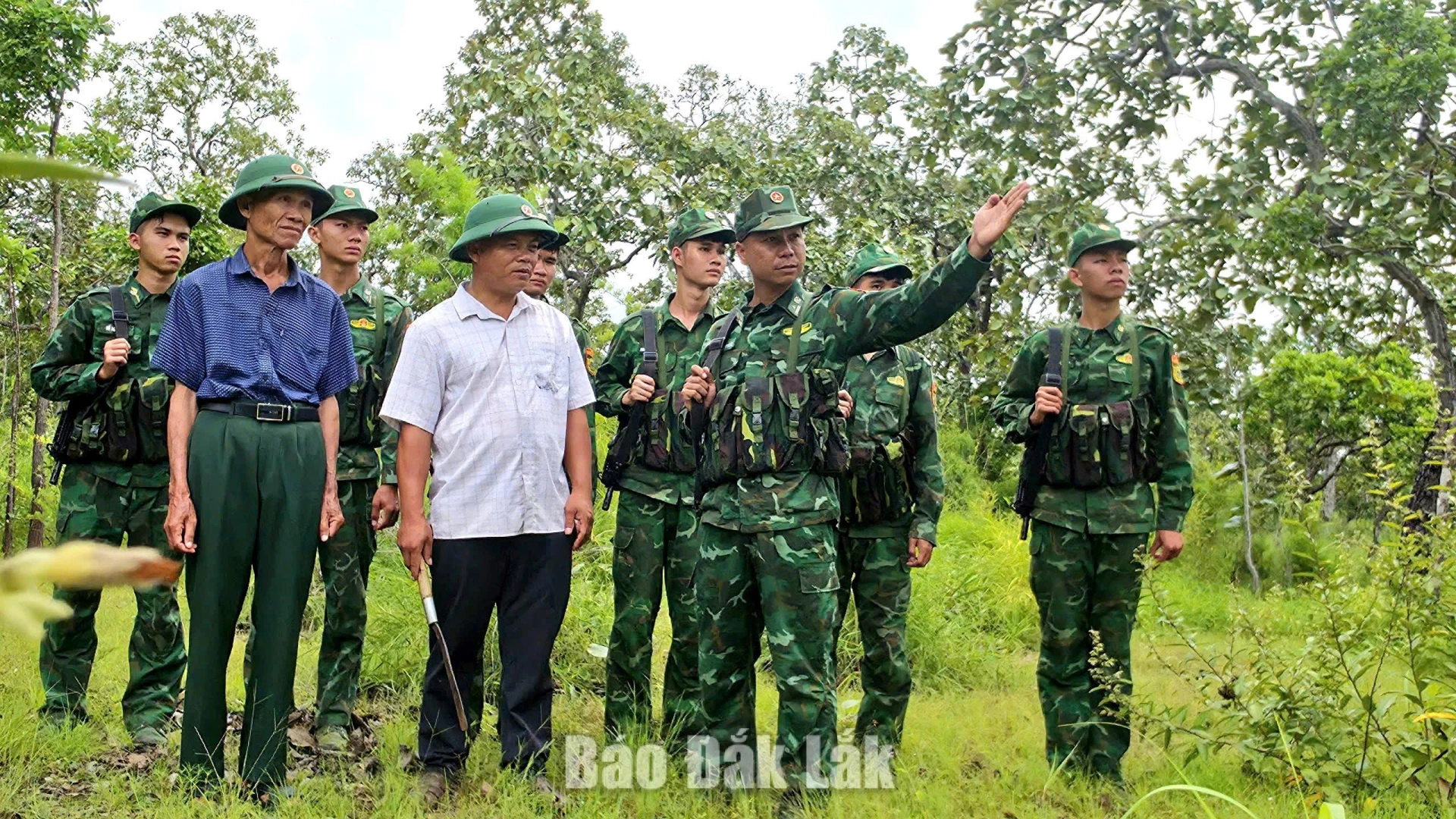 Village elders and influential figures joining Border Guard officers combined with soldiers in patrolling while monitoring the area, contributing to the border security maintenance.