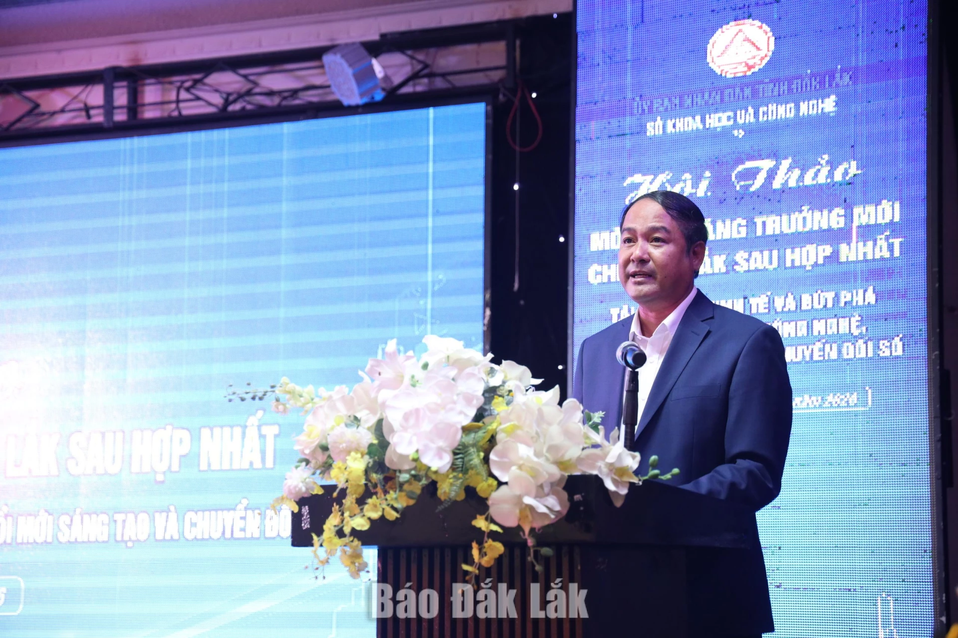Ông Y Nhuần Byă, Phó Chủ tịch UBND tỉnh phát biểu tại hội thảo