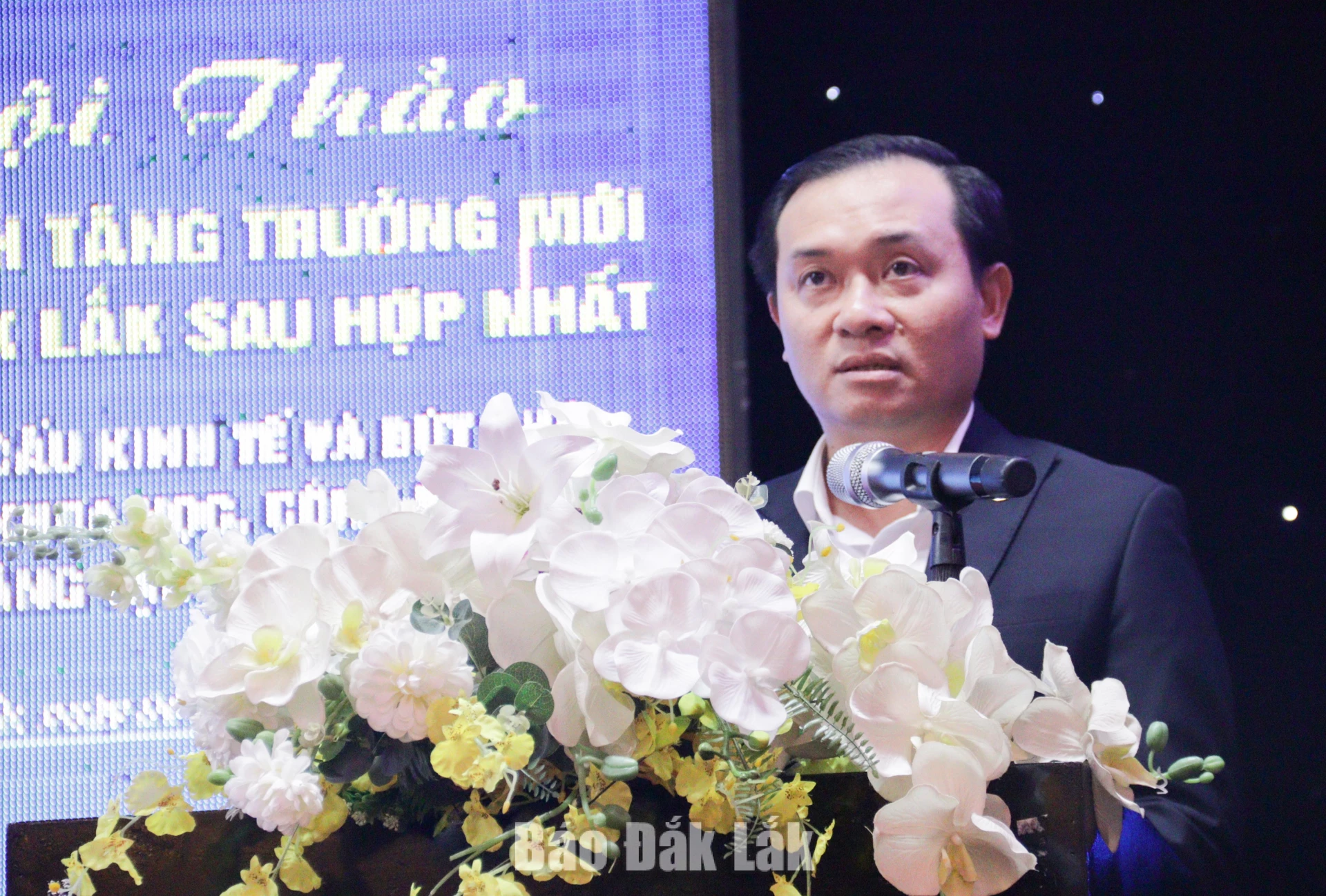 Ông Bùi Thanh Toàn, Ủy viên Ban Thường vụ Tỉnh ủy, Giám đốc Sở Khoa học và Công nghệ phát biểu khai mạc hội thảo.