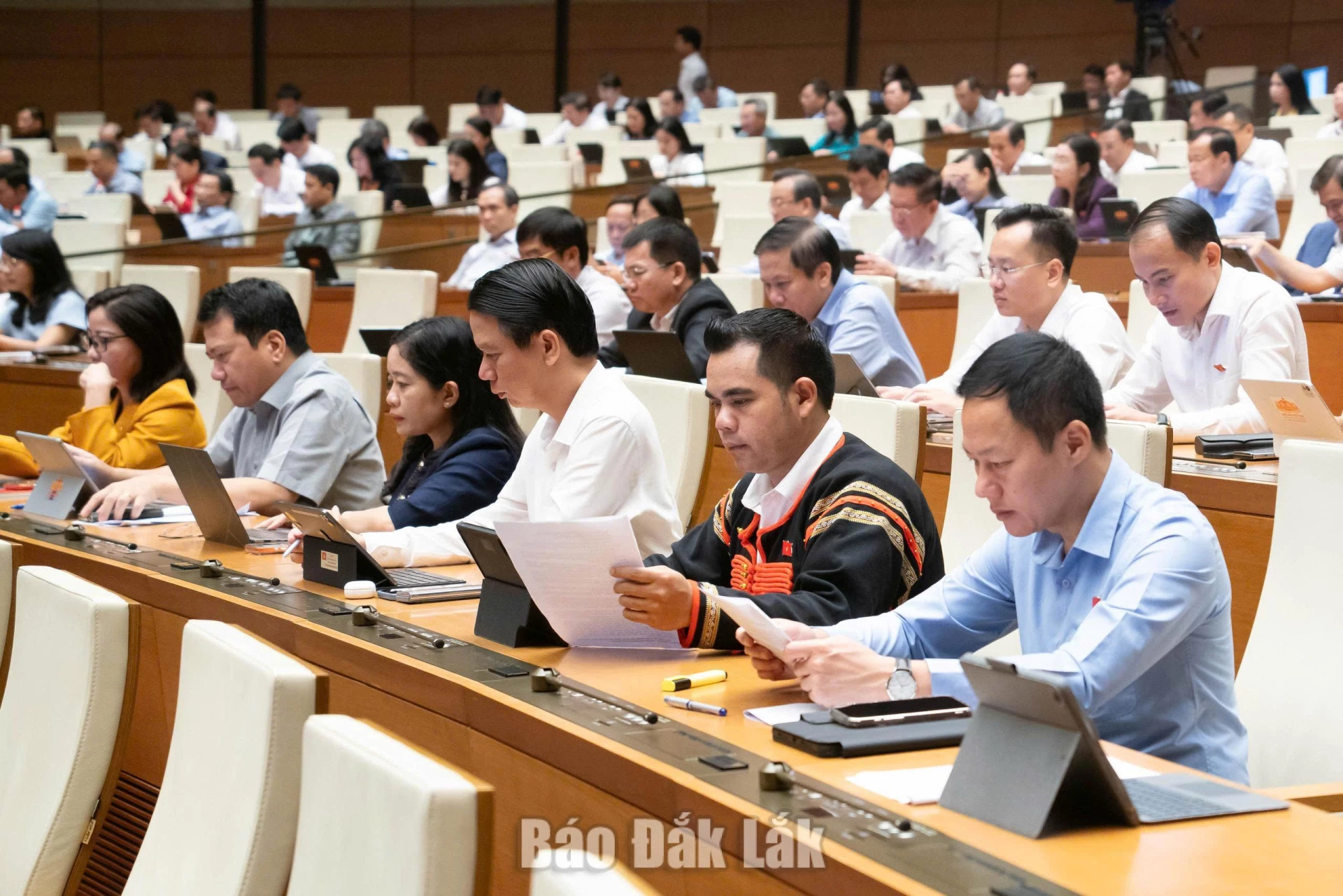 Các đại biểu tham dự phiên làm việc. Ảnh: Đoàn ĐBQH tỉnh cung cấp