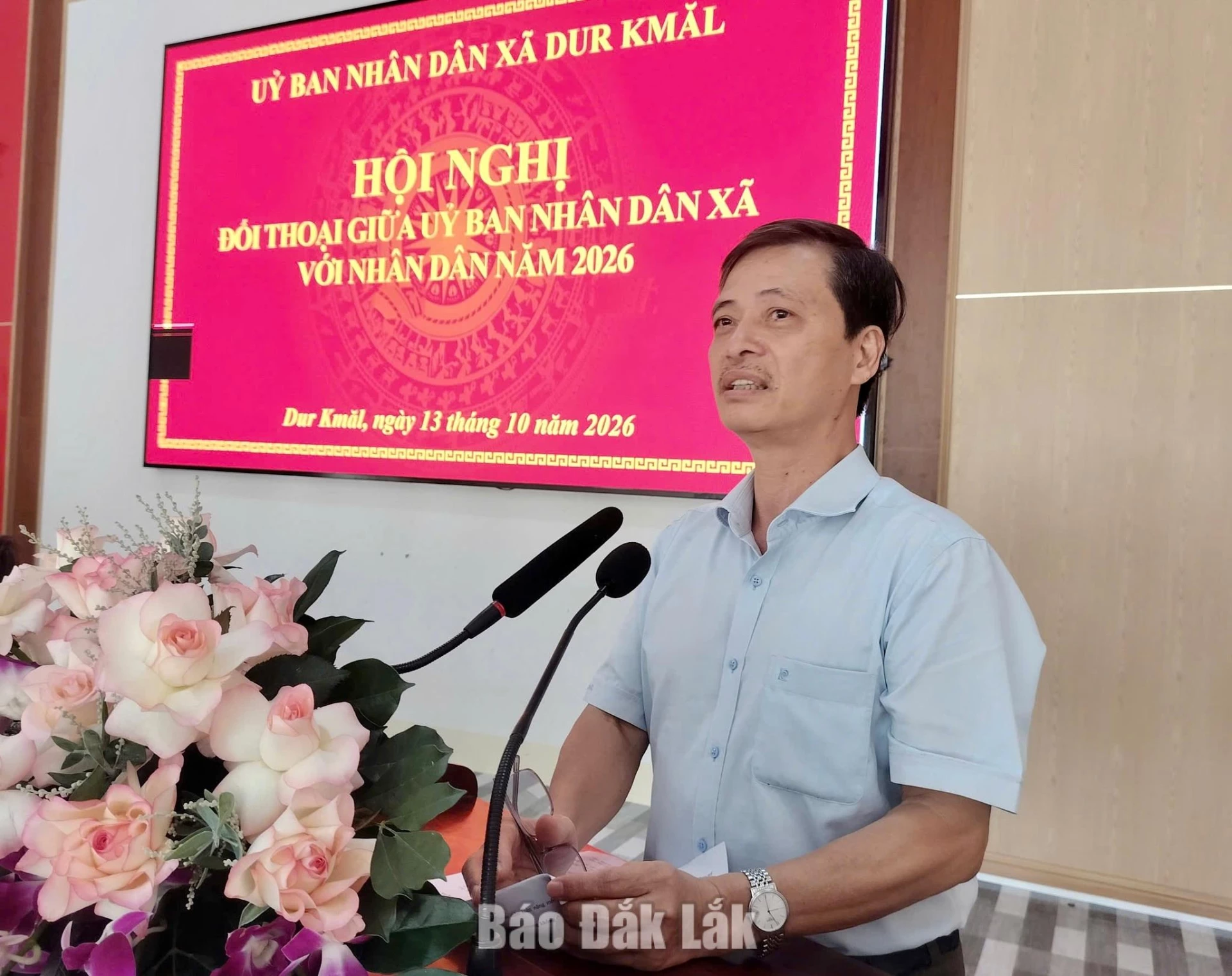 Phó Bí thư Đảng ủy, Chủ tịch UBND xã Mai Văn Phương kết luận hội nghị.