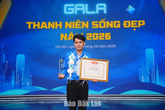 Đắk Lắk có cá nhân được trao Giải thưởng “Thanh niên sống đẹp” năm 2026