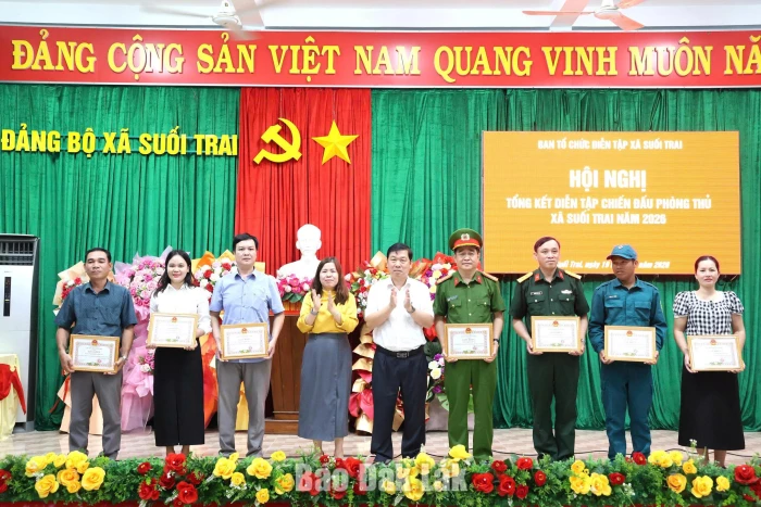 Xã Suối Trai tổng kết diễn tập chiến đấu phòng thủ năm 2026