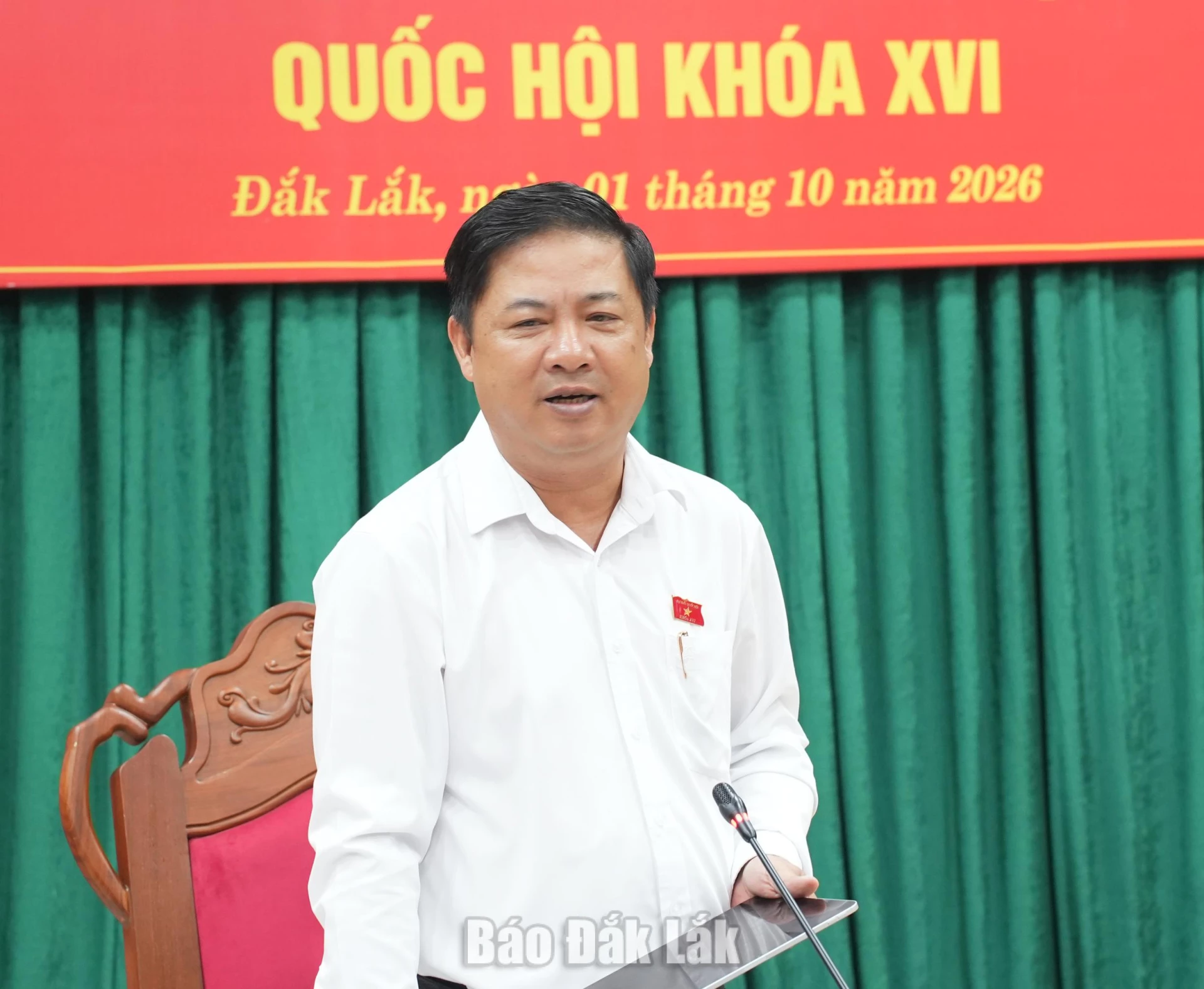 Đồng chí Lương Nguyễn Minh Triết, Ủy viên Trung ương Đảng, Bí thư Tỉnh ủy, Trưởng Đoàn ĐBQH tỉnh phát biểu kết luận hội nghị.