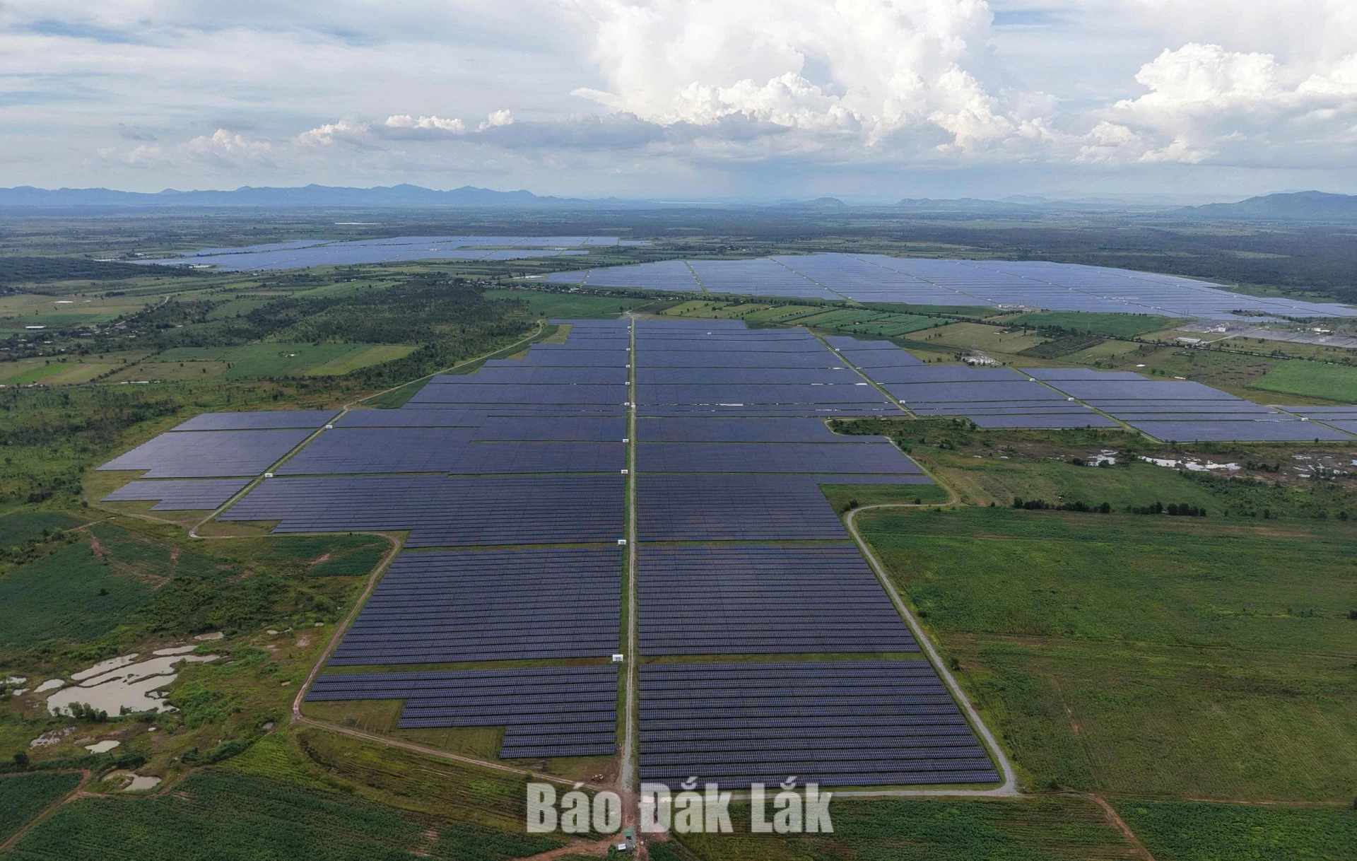 Một dự án điện mặt trời đang hoạt động tại xã Ia Lốp.