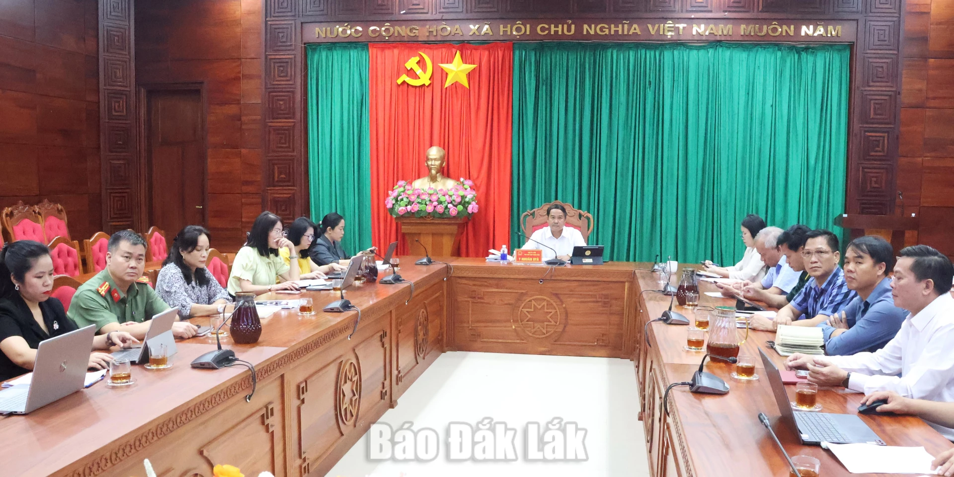 Các đại biểu tham dự cuộc họp tại điểm cầu Đắk Lắk.