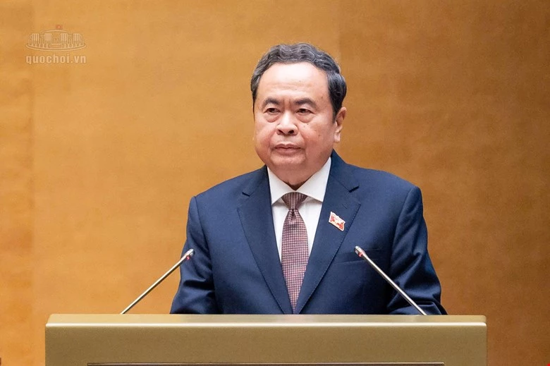 Chủ tịch Quốc hội Trần Thanh Mẫn phát biểu khai mạc. Ảnh: quochoi.vn