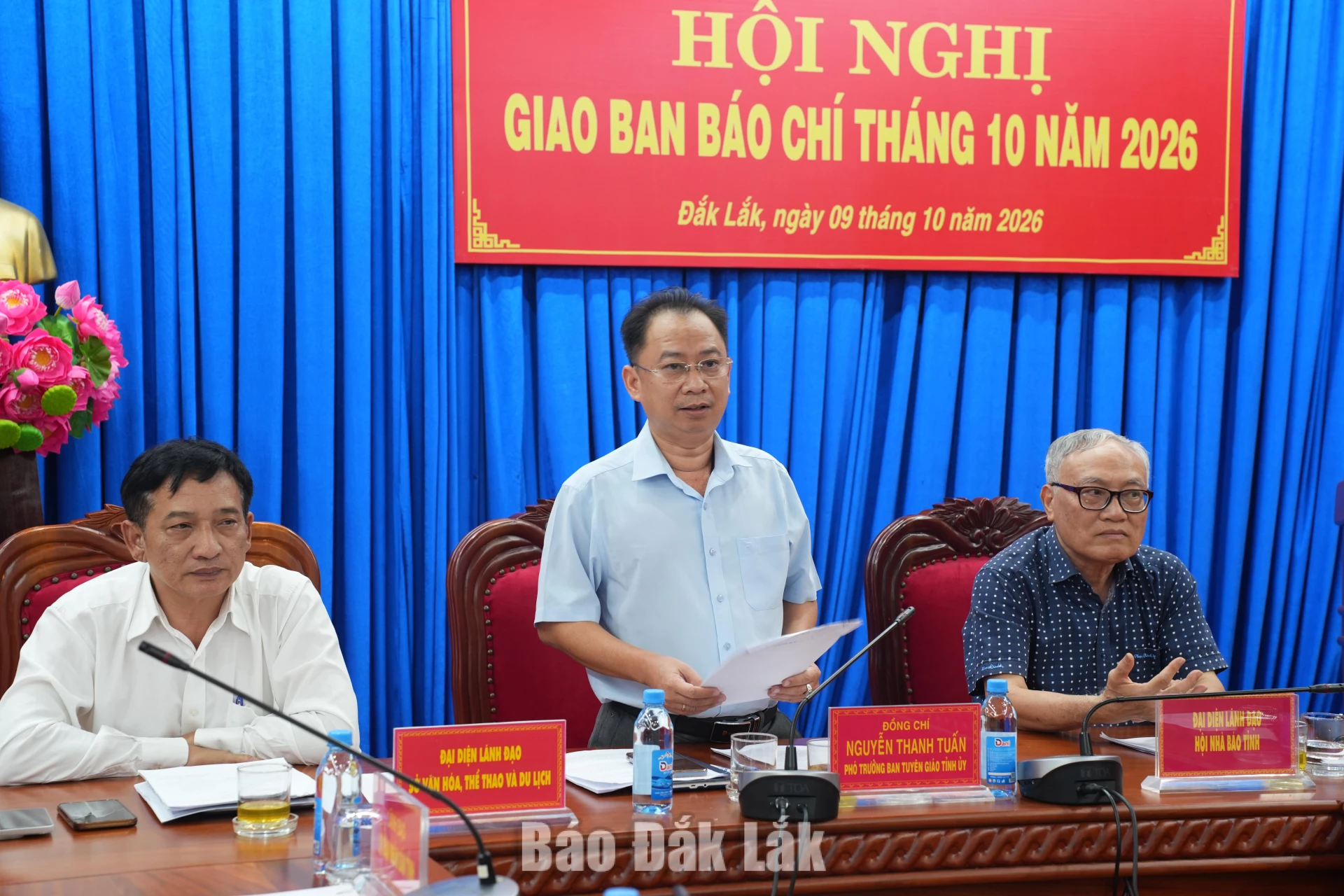 Phó Trưởng Ban Tuyên giáo Tỉnh ủy Nguyễn Thanh Tuấn phát biểu kết luận hội nghị.