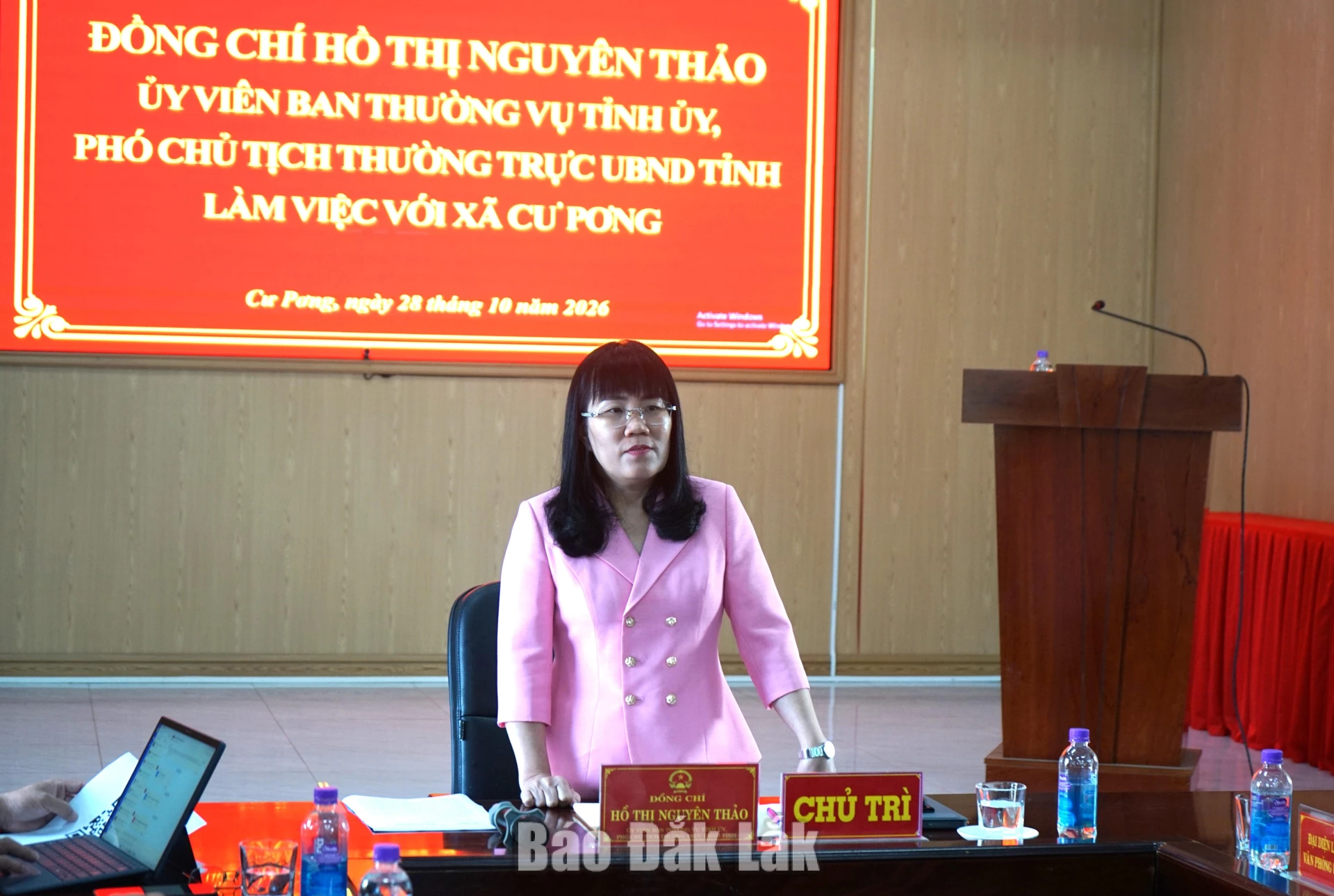 Phó Chủ tịch Thường trực UBND tỉnh Hồ Thị Nguyên Thảo phát biểu chỉ đạo tại buổi làm việc