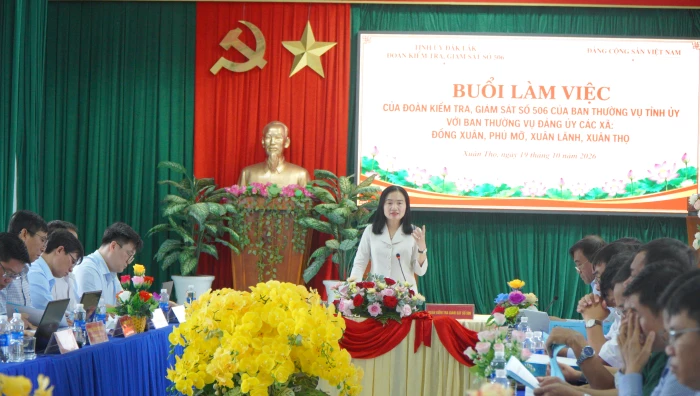 Đoàn kiểm tra, giám sát số 506 của Ban Thường vụ Tỉnh ủy làm việc với Đảng ủy 4 xã Đồng Xuân, Phú Mỡ, Xuân Lãnh, Xuân Thọ