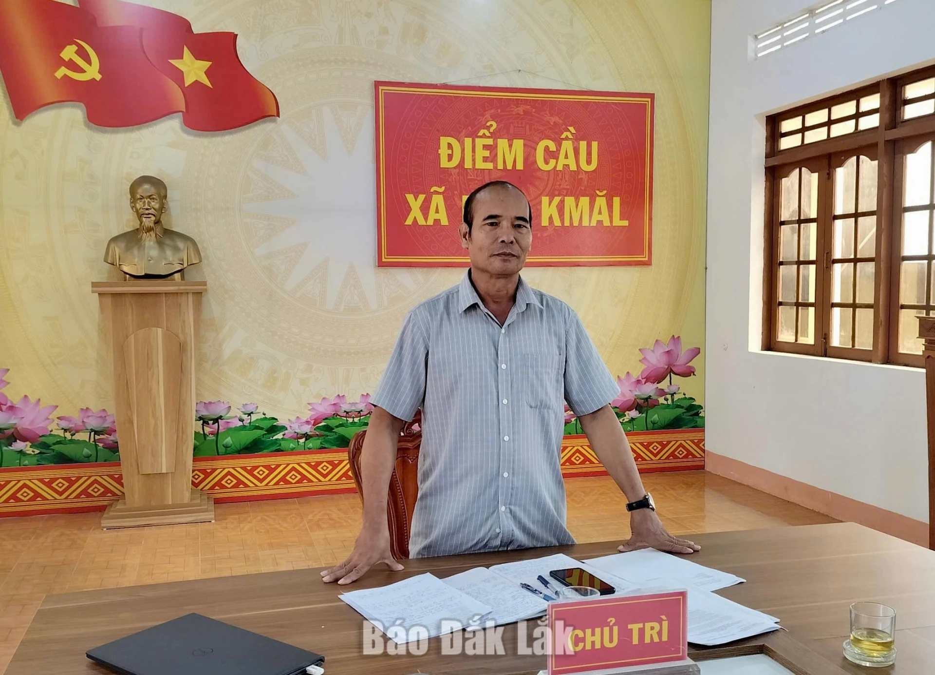 Bí thư Đảng ủy, Chủ tịch HĐND, Trưởng Ban Chỉ đạo Tăng trưởng kinh tế 2 con số xã Dur Kmăl Y Nem Buôn Krông phát biểu tại hội nghị.