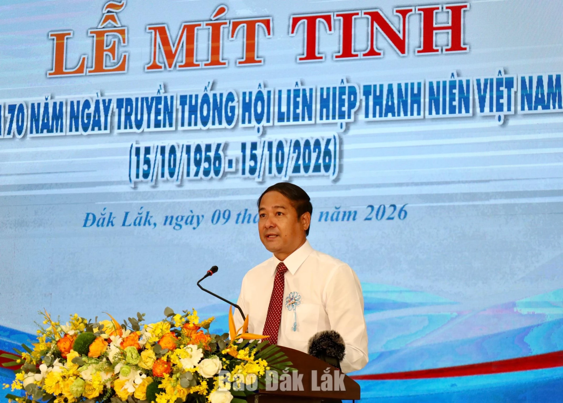 Phó Chủ tịch UBND tỉnh Y Nhuân Byă phát biểu tại buổi lễ.
