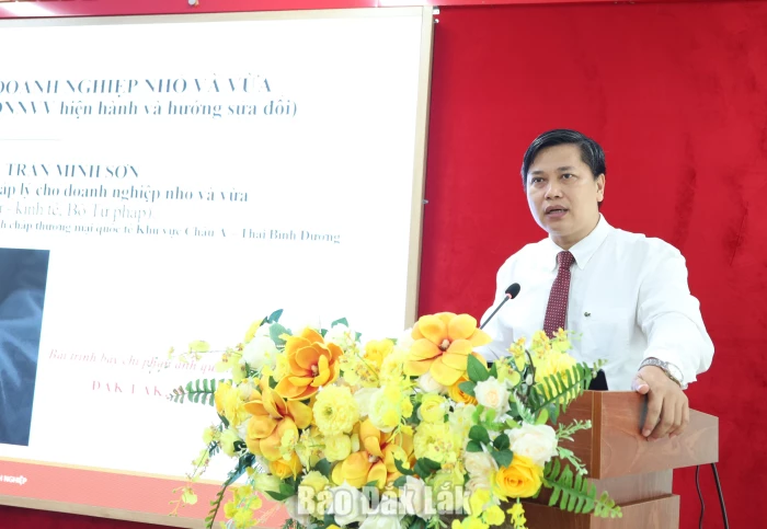 Tiến sĩ Trần Minh Sơn, Giám đốc Trung tâm Hỗ trợ pháp lý cho doanh nghiệp nhỏ và vừa (Cục Pháp luật dân sự - kinh tế, Bộ Tư pháp) giới thiệu những nội dung trọng tâm.