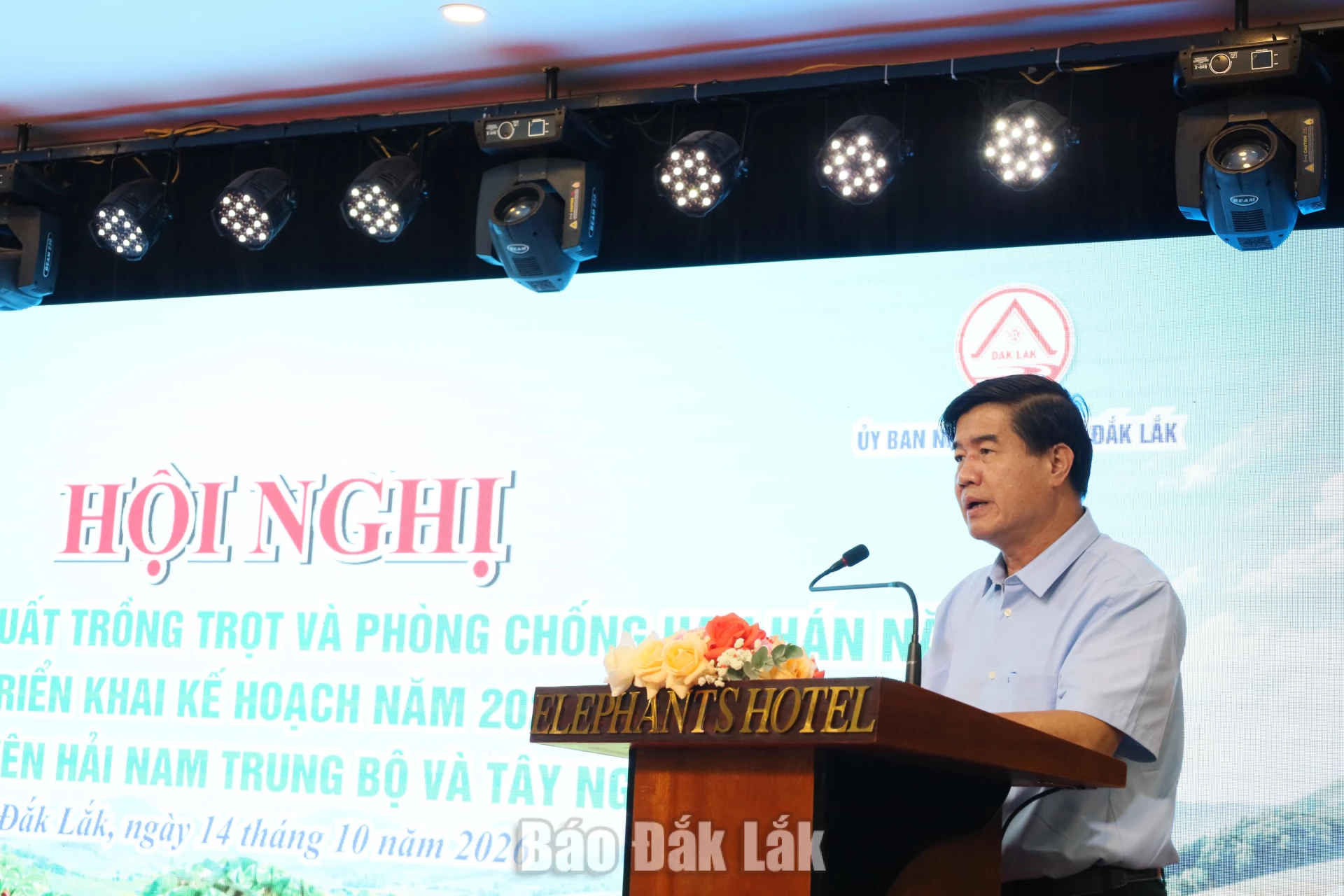 Phó Chủ tịch UBND tỉnh Đắk Lắk Nguyễn Thiên Văn phát biểu.