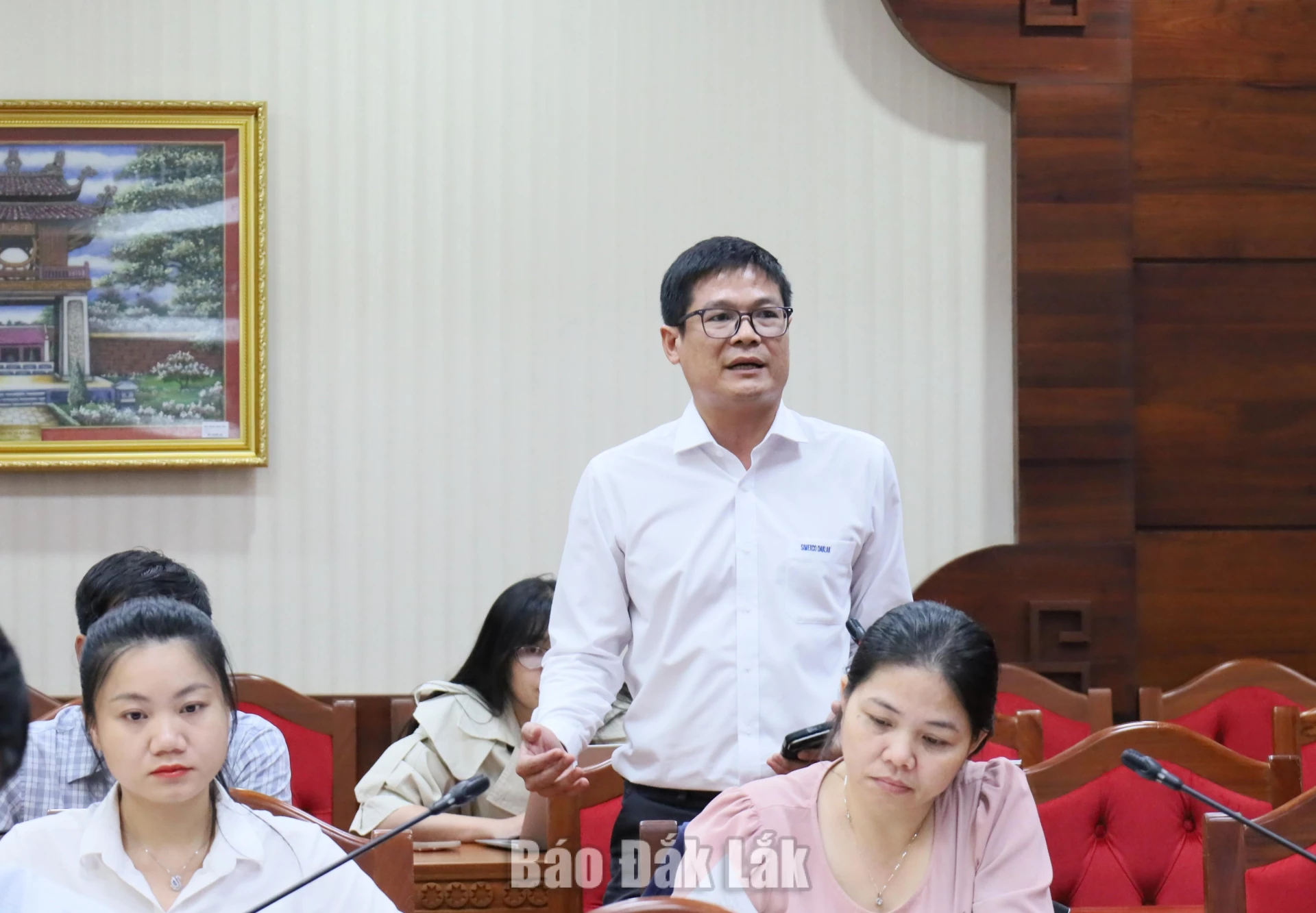 &Ocirc;ng L&ecirc; Đức Huy, Chủ tịch Hội đồng th&agrave;nh vi&ecirc;n Tổng C&ocirc;ng ty Simexco 2-9 Đắk Lắk tr&igrave;nh b&agrave;y 