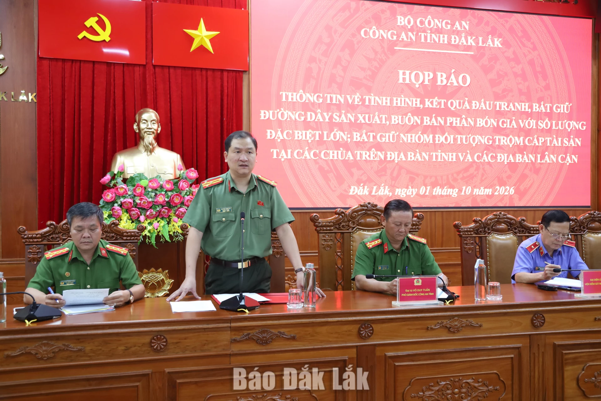 Thượng tá Nguyễn Thanh Hải, Trưởng Phòng Tham mưu Công an tỉnh thông tin về hai vụ án.