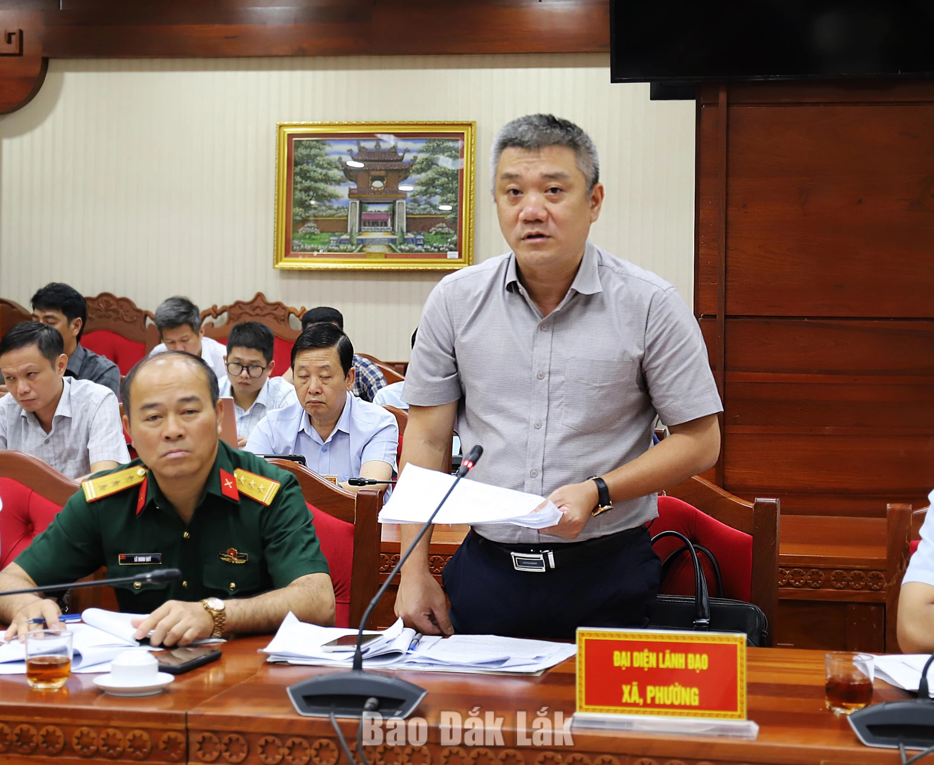 Chủ tịch UBND phường Buôn Ma Thuột phát biểu tại buổi làm việc