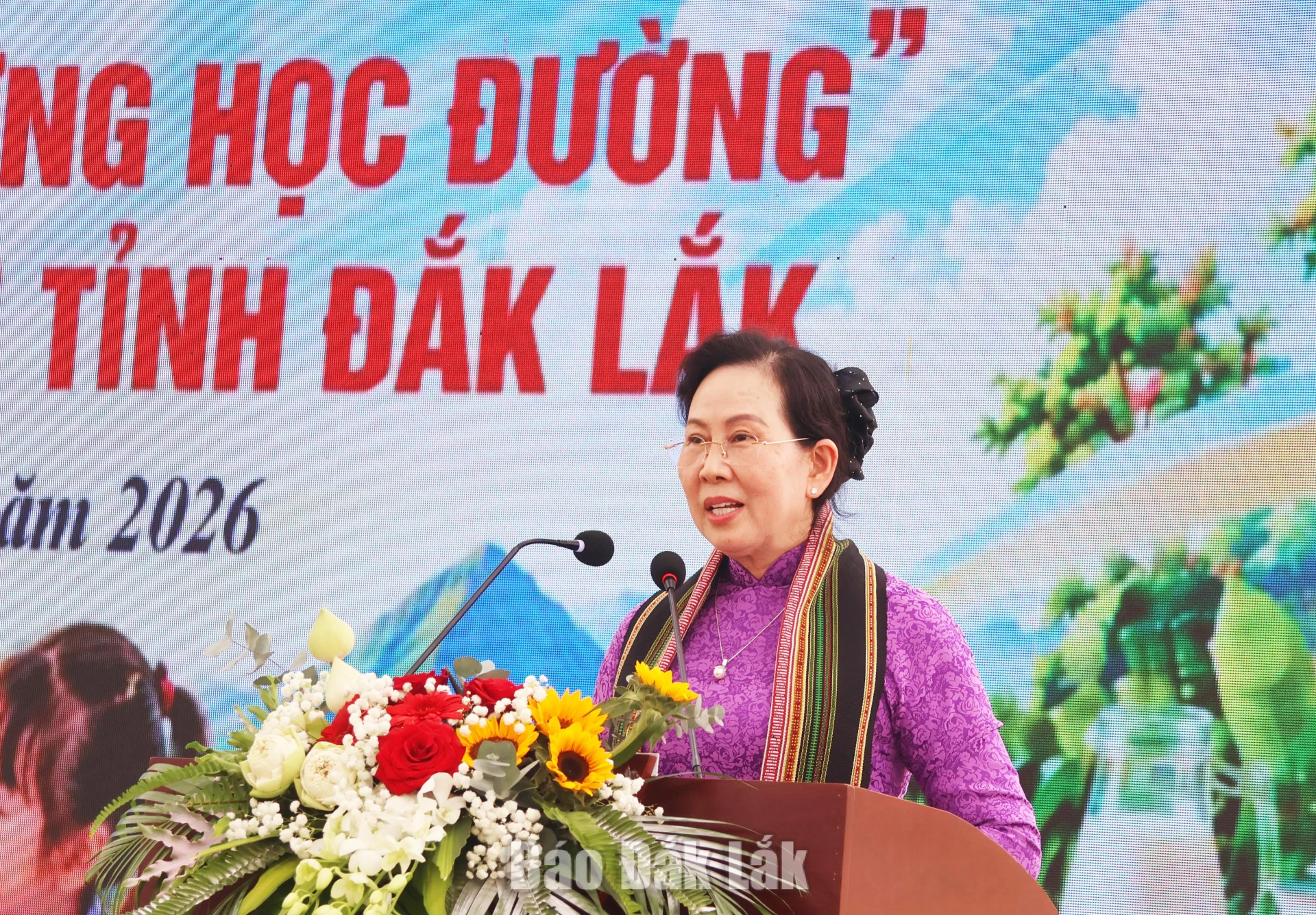 Ủy viên Ban Chấp hành Trung ương Đảng, Chủ tịch Hội LHPN Việt Nam Lê Thị Thủy phát biểu tại chương trình.