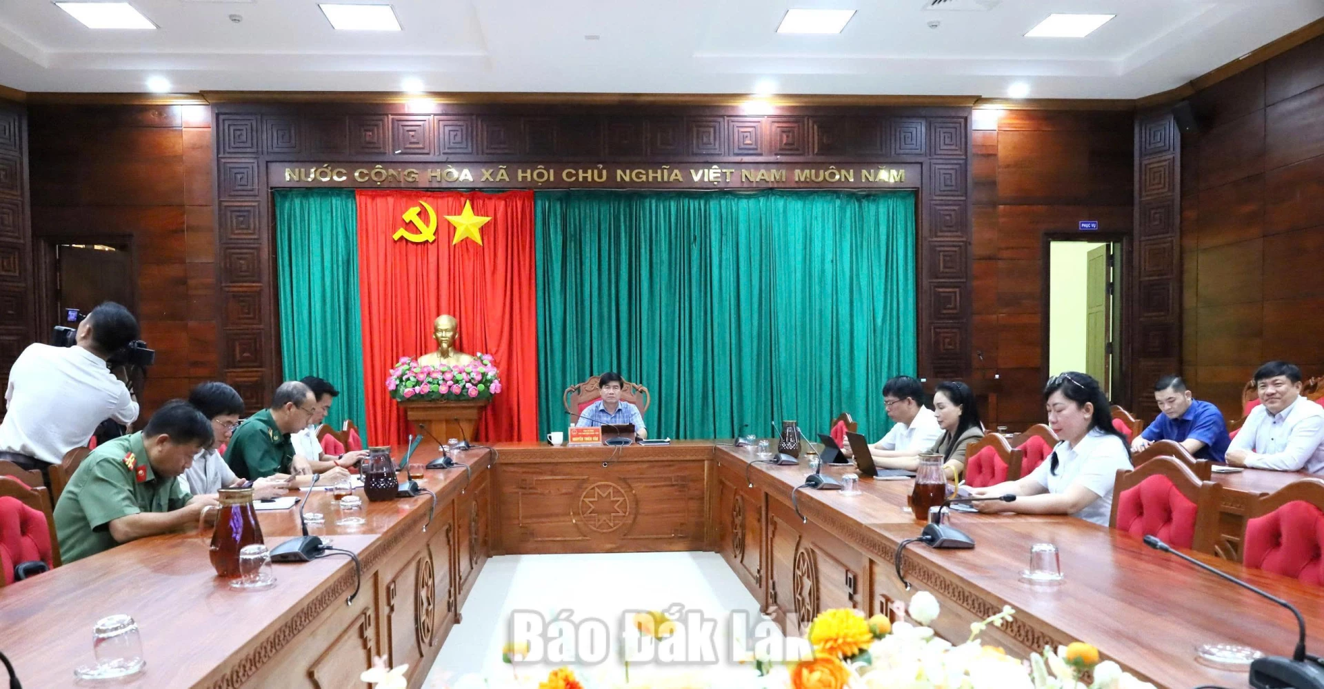 Các đại biểu tham dự hội nghị tại điểm cầu Đắk Lắk.
