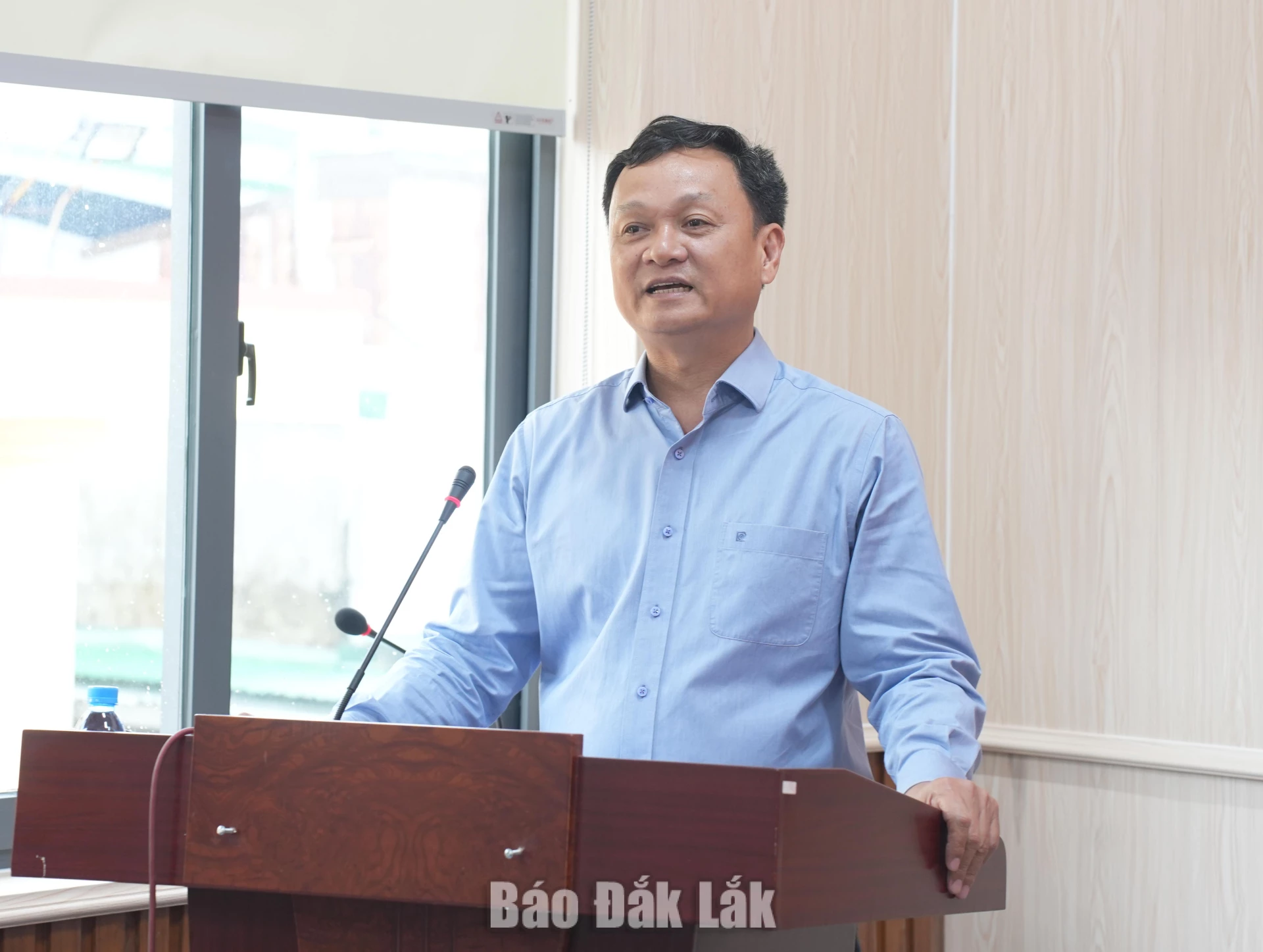 Bí thư Đảng ủy, Chủ tịch HĐND phường Tân Lập Vũ Văn Hưng phát biểu kết luận hội nghị.