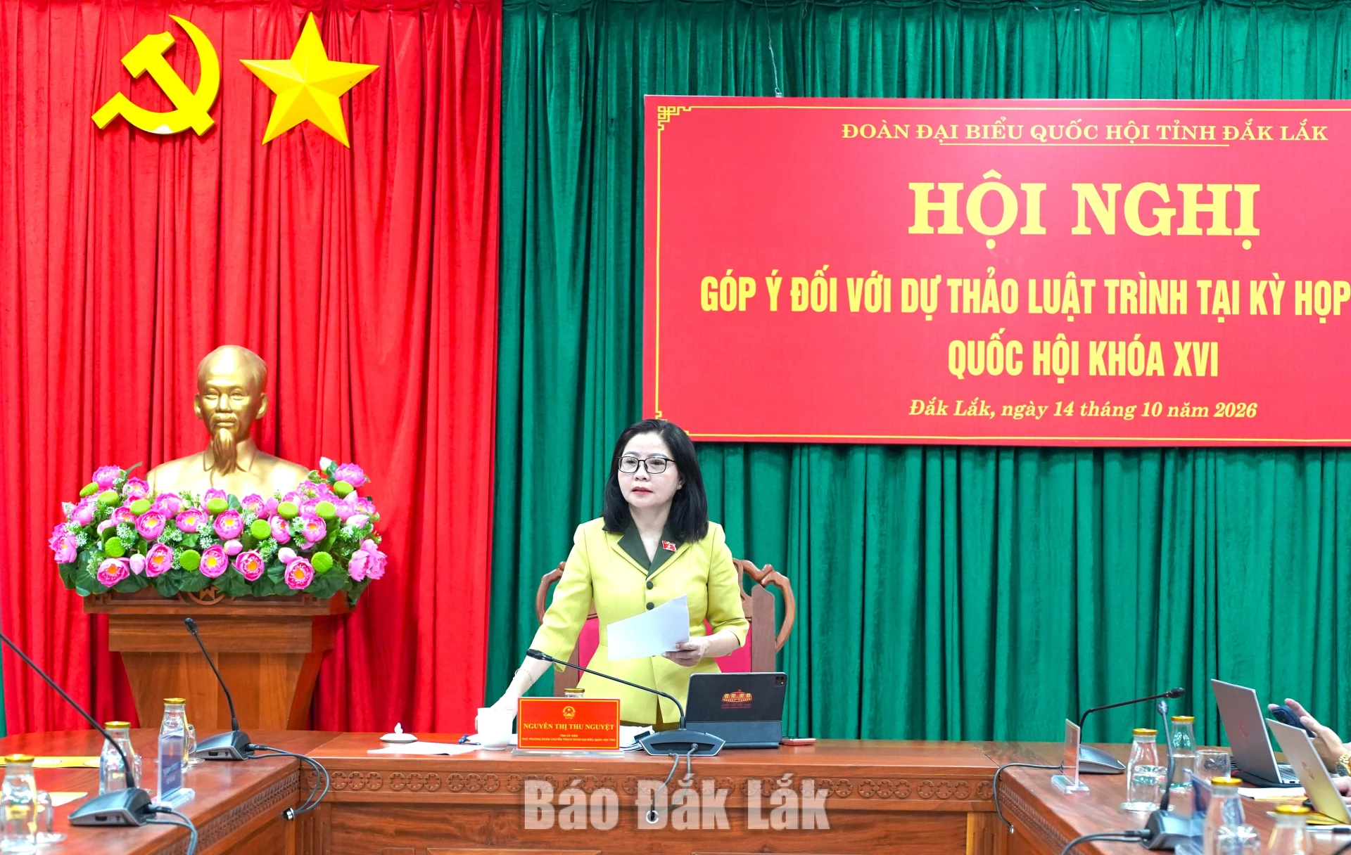 Phó Trưởng Đoàn ĐBQH tỉnh Nguyễn Thị Thu Nguyệt phát biểu kết luận.