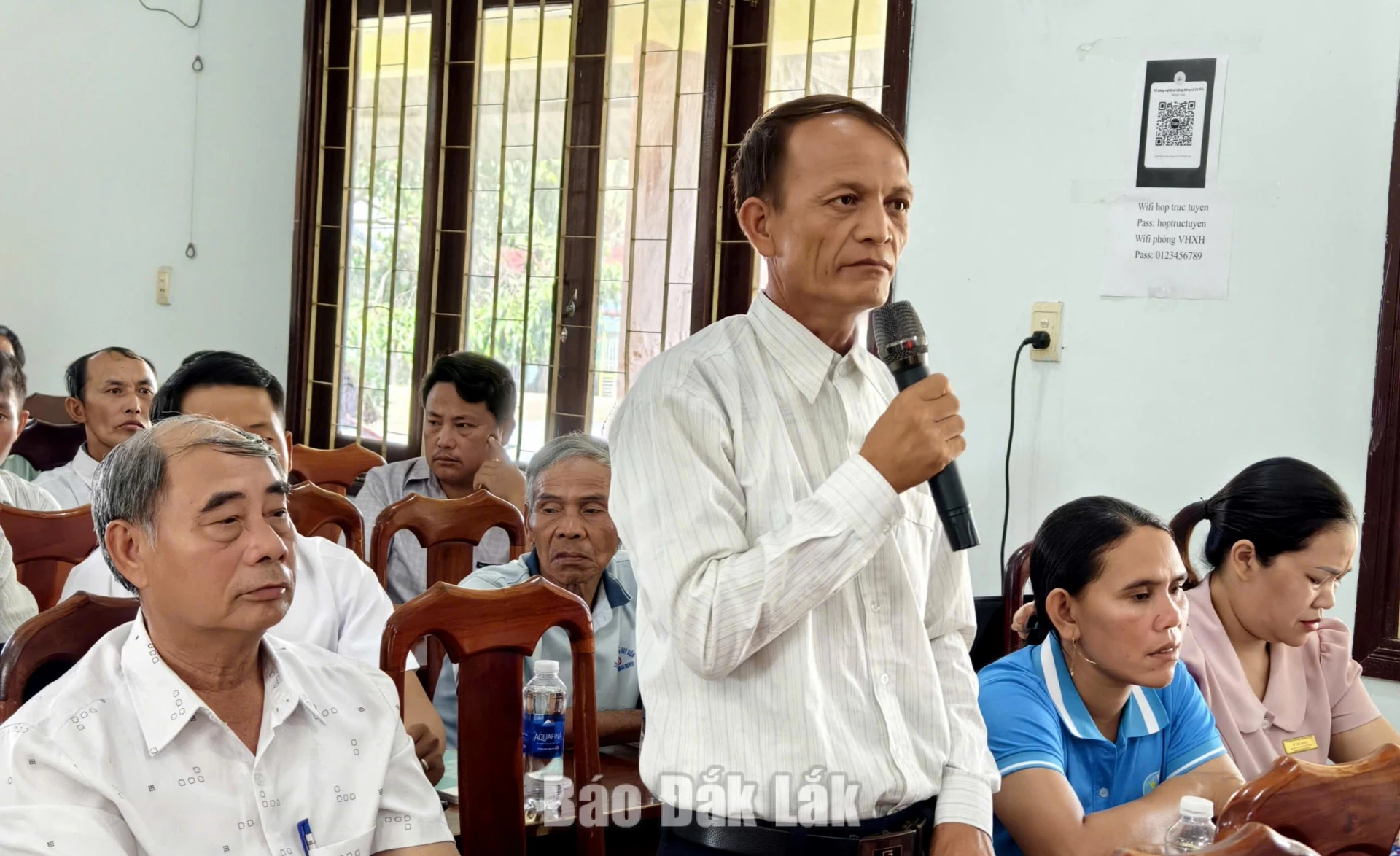 Ông Sính Cháng Páo, Chi hội trưởng nông dân thôn Ea Uôl có những ý kiến, kiến nghị tại Hội nghị “Công an lắng nghe ý kiến Nhân dân” năm 2026.