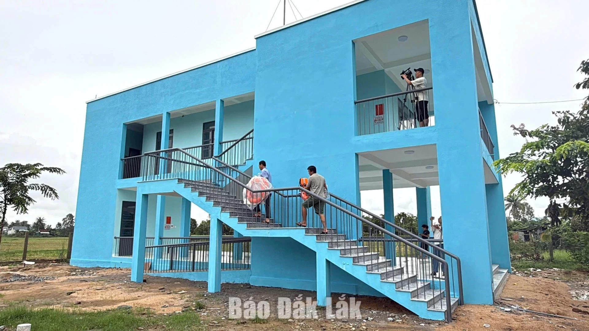The flood-resilient community shelter being completed in Tuy Hoa Ward.