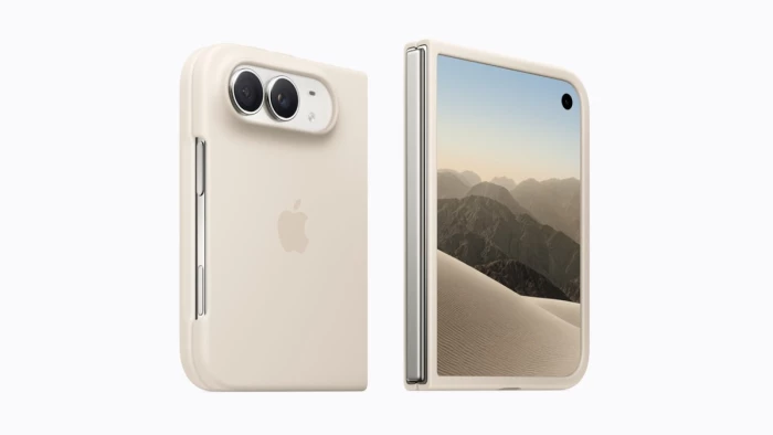 Ốp Lưng iPhone Duo màu Be Cát gồm hai mảnh. Ảnh: Apple