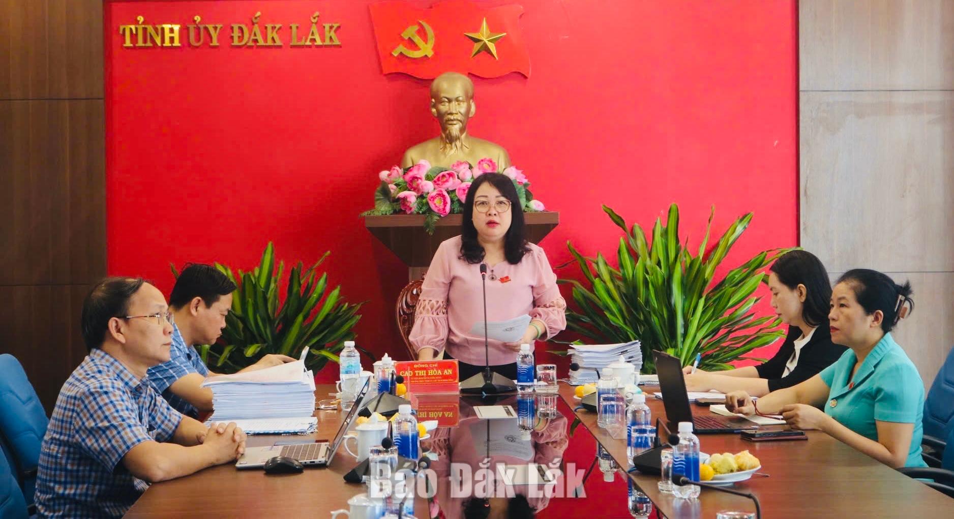 Đồng chí Cao Thị Hòa An, Ủy viên Trung ương Đảng, Phó Bí thư Thường trực Tỉnh ủy, Chủ tịch HĐND tỉnh. Ảnh: T.Thảo