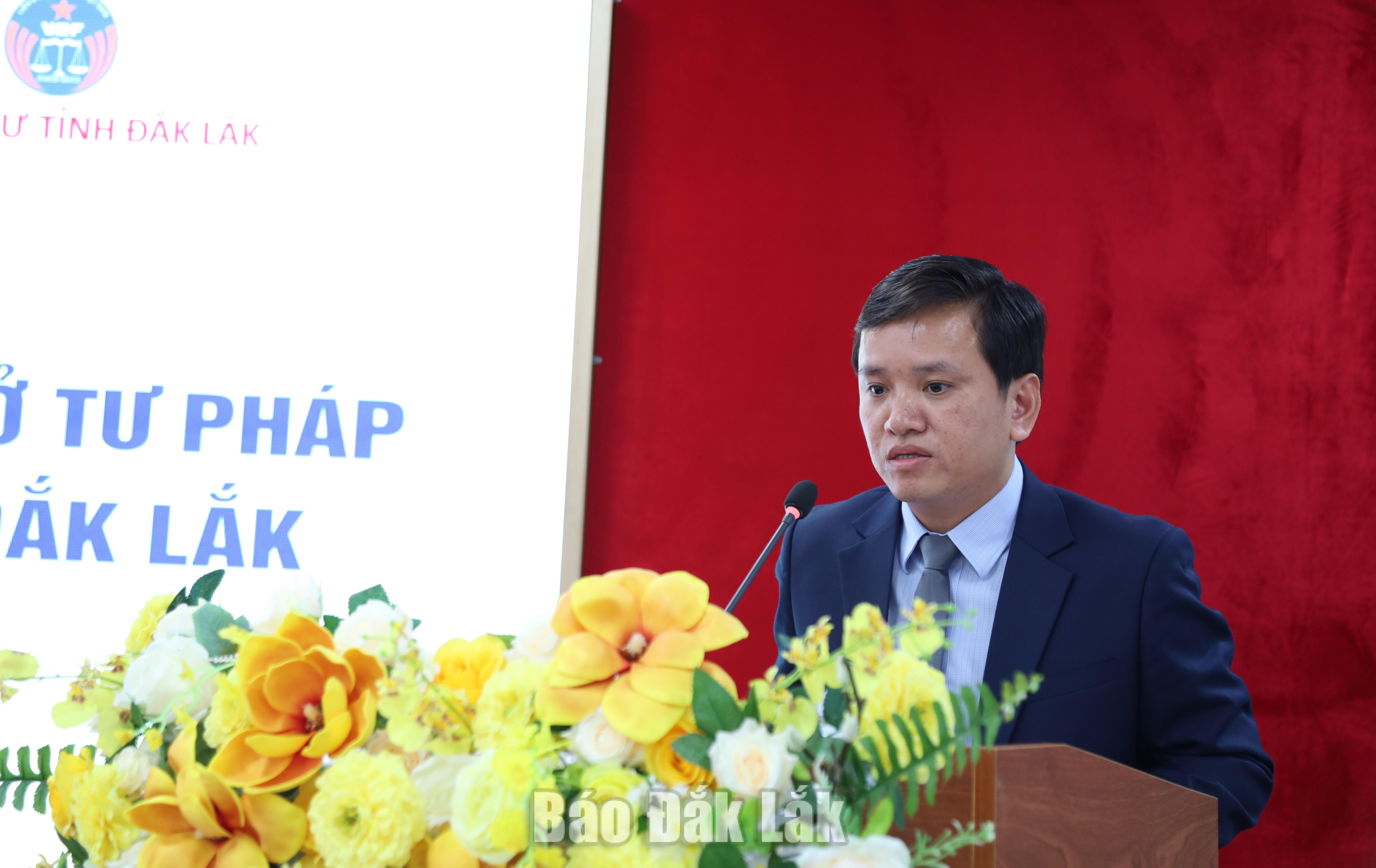 Ông Văn Hợi, Chủ nhiệm Đoàn Luật sư tỉnh phát biểu.