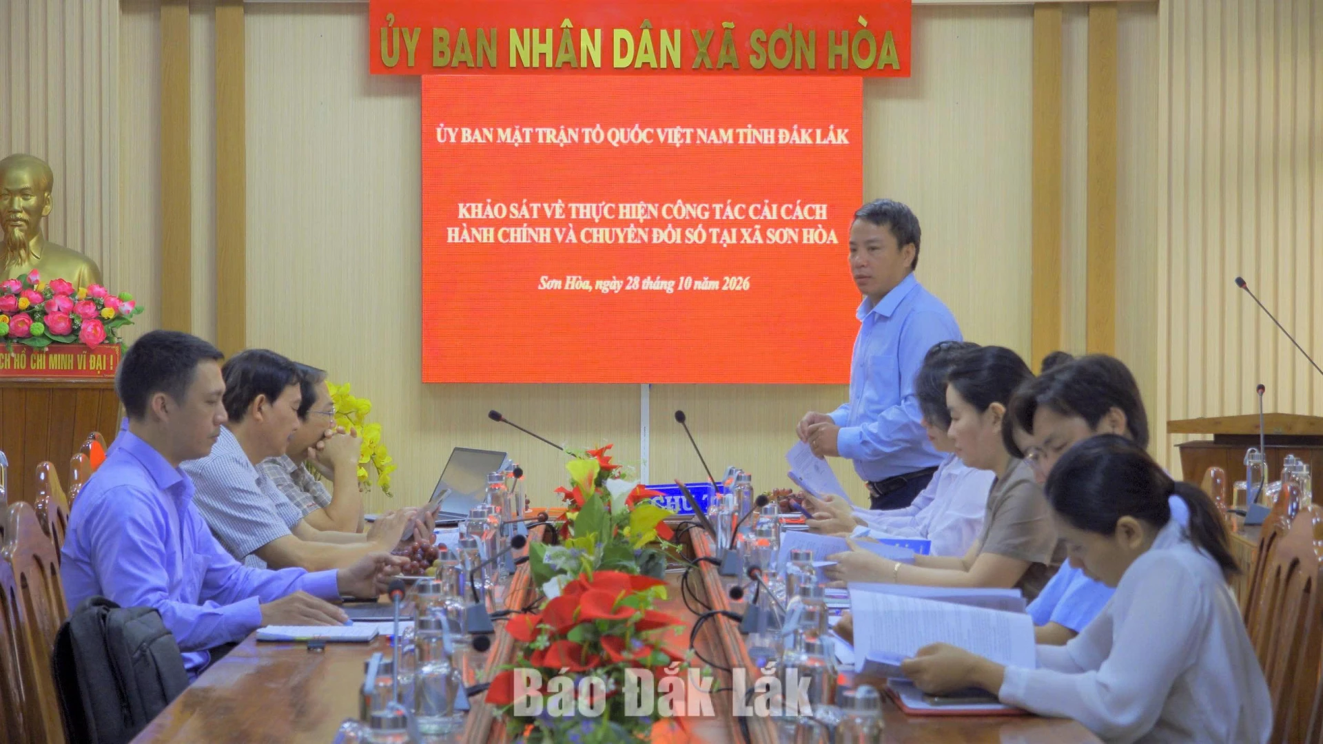 Buổi làm việc giữa Đoàn công tác Ủy ban MTTQ Việt Nam tỉnh Đắk Lắk với xã Sơn Hòa