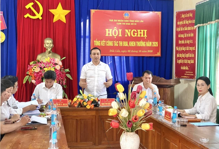 Cụm Thi đua số III, TAND tỉnh Đắk Lắk tổng kết công tác thi đua, khen thưởng năm 2026