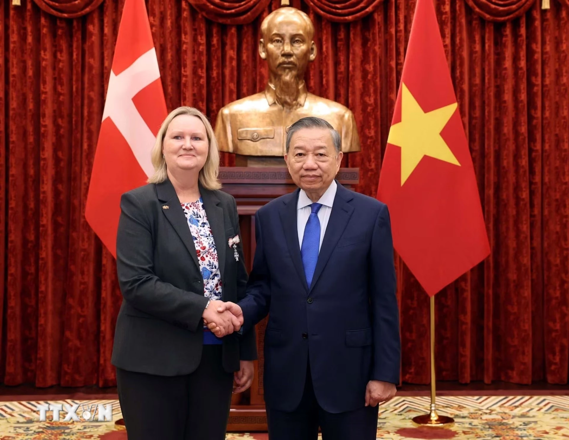 Tổng Bí thư, Chủ tịch nước Tô Lâm tiếp Đại sứ Vương quốc Đan Mạch Lina Gandløse Hansen. Ảnh: TTXVN