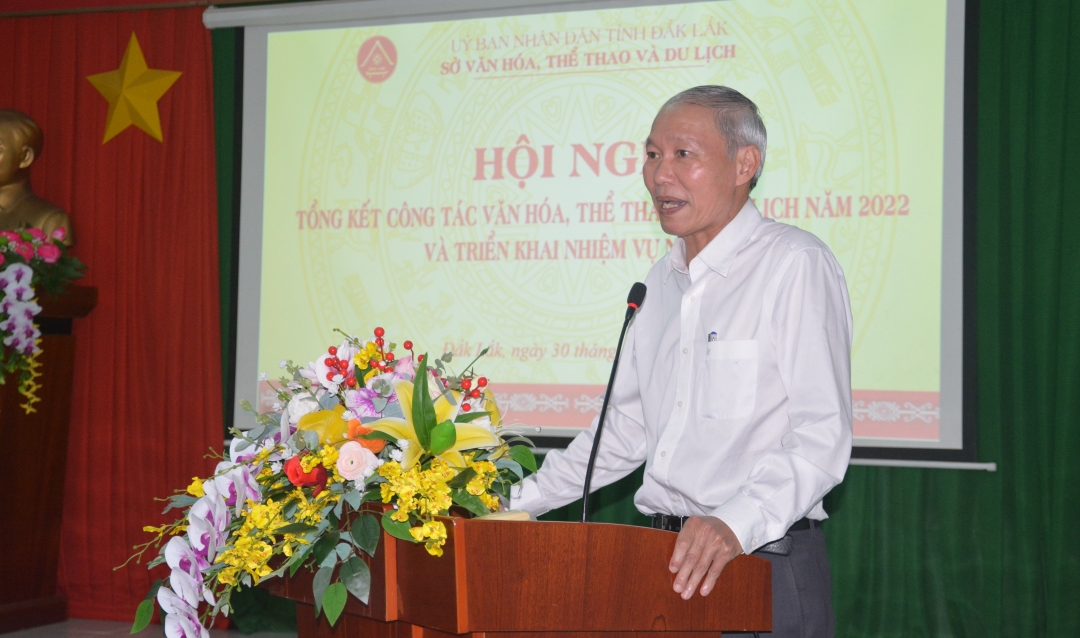 Giám đốc Sở Văn hóa, Thể thao và Du lịch Thái Hồng Hà khai mạc hội nghị.