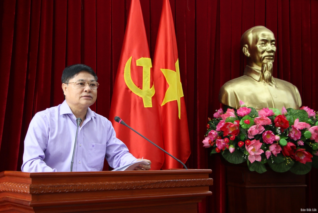 Phó Bí thư Thường trực Tỉnh ủy Phạm Minh Tấn phát biểu chỉ đạo hội nghị
