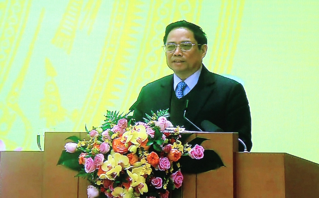 Thủ tướng Chính phủ Phạm Minh Chính phát biểu tại Hội nghị. 