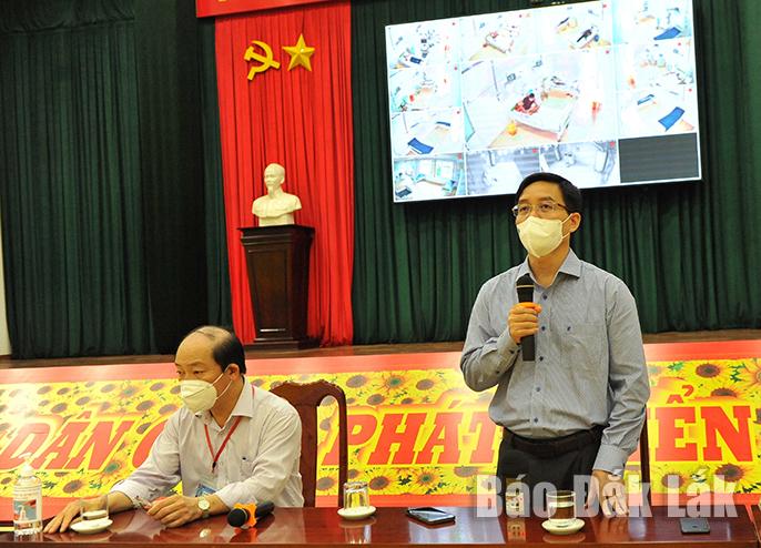 Ủy viên Trung ương Đảng, Bí thư Tỉnh ủy Nguyễn Đình Trung phát biểu tại chuyến thăm...