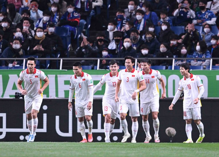 Tuyển Việt Nam có thêm 1 điểm sau trận hòa chu nhà Nhật Bản 1-1. Ảnh: VFF