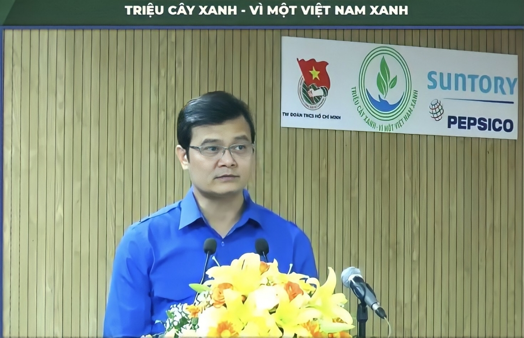 Bí thư Thường trực Trung ương Đoàn Bùi Quang Huy phát biểu tại chương trình
