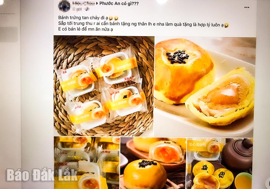 Bánh Trung thu không rõ nguồn gốc được rao bán trên một group chợ online