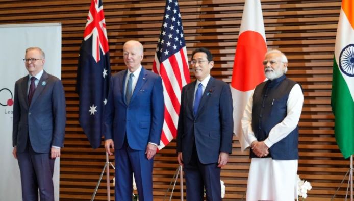 Các nhà lãnh đạo 4 nước gồm Nhật Bản, Mỹ, Australia và Ấn Độ. (Ảnh: Getty Images/TTXVN)